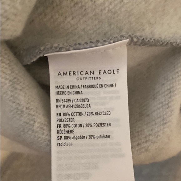 American Eagle Outfitters Cropped Style Gray Crew Neck Sweatshirt Bow Detail XXL - Picture 7 of 10